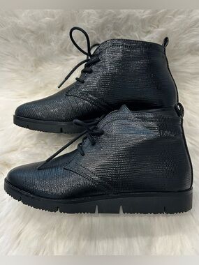 Cougar Size 6 Snack S Chukka Boots Lace Up Ankle Black Gloss Lizard